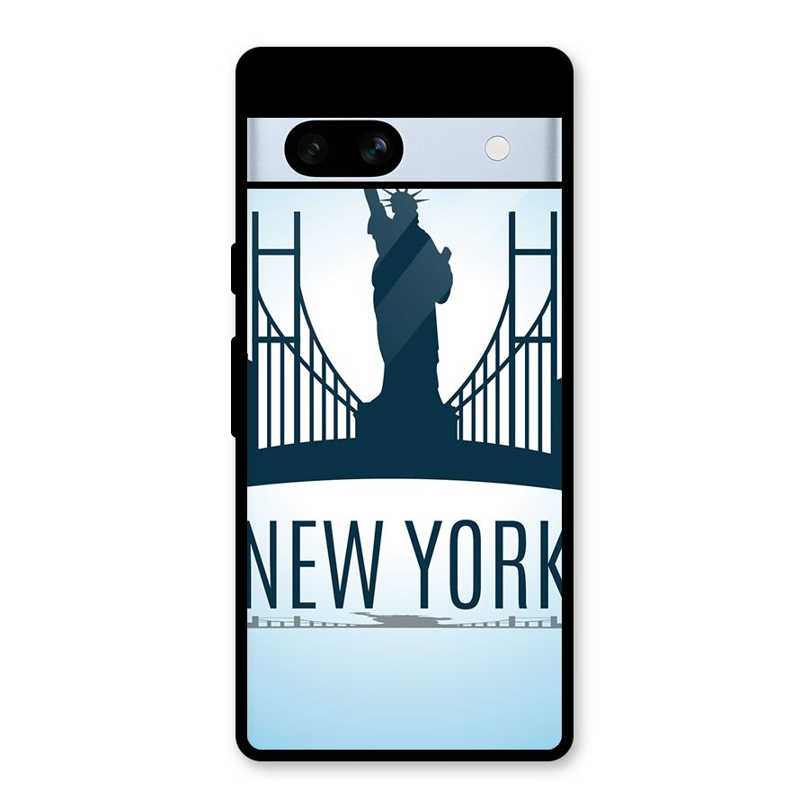New York Skyline Glass Back Case for Google Pixel 7a