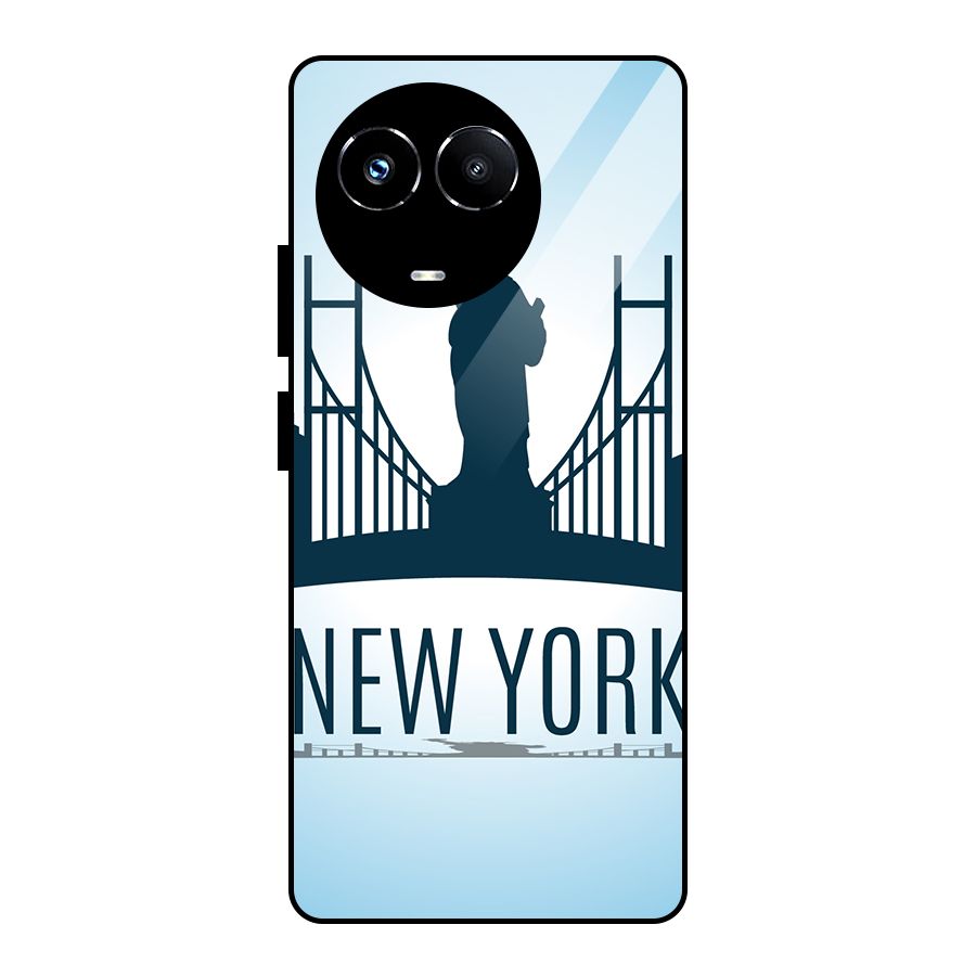 New York Skyline Glass Back Case for Realme Narzo 60X