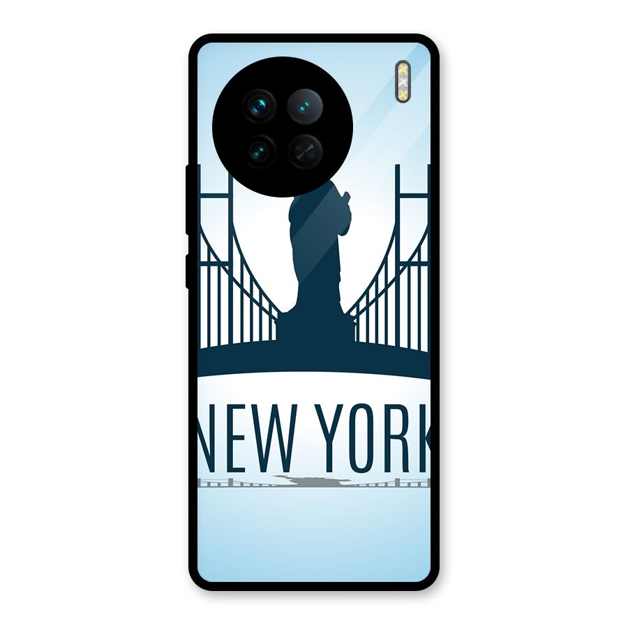 New York Skyline Glass Back Case for Vivo X90
