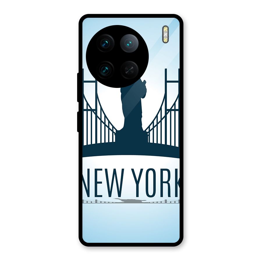 New York Skyline Glass Back Case for Vivo X90 Pro