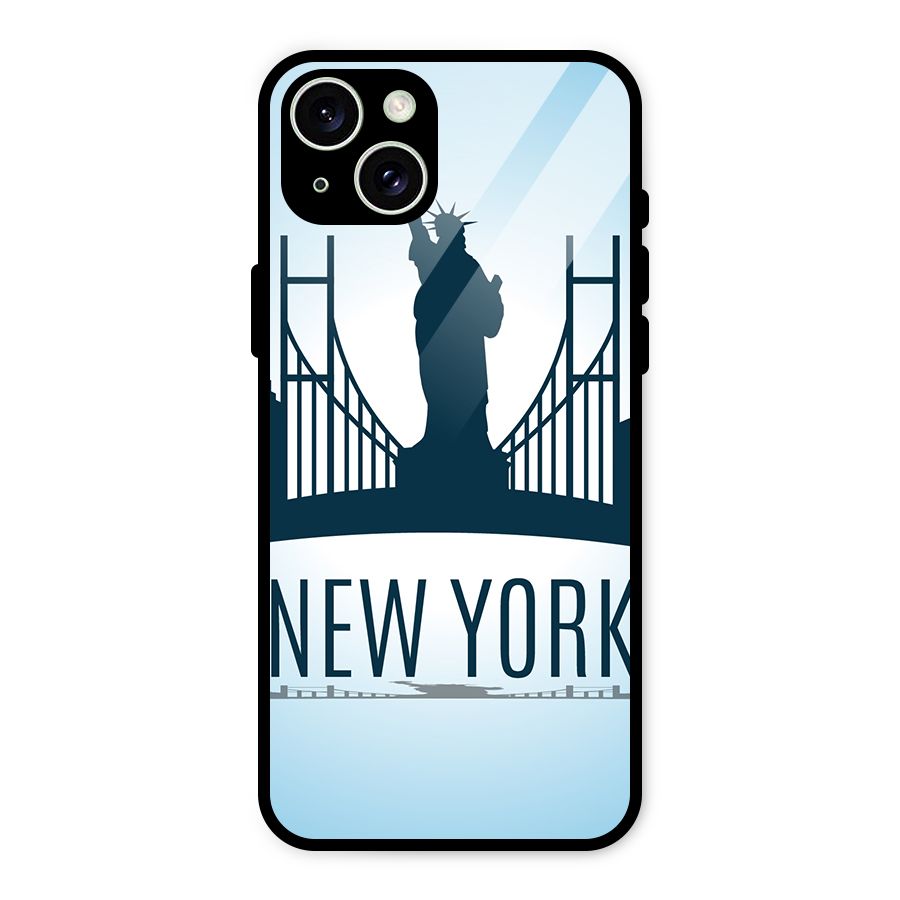 New York Skyline Glass Back Case for iPhone 15 Plus