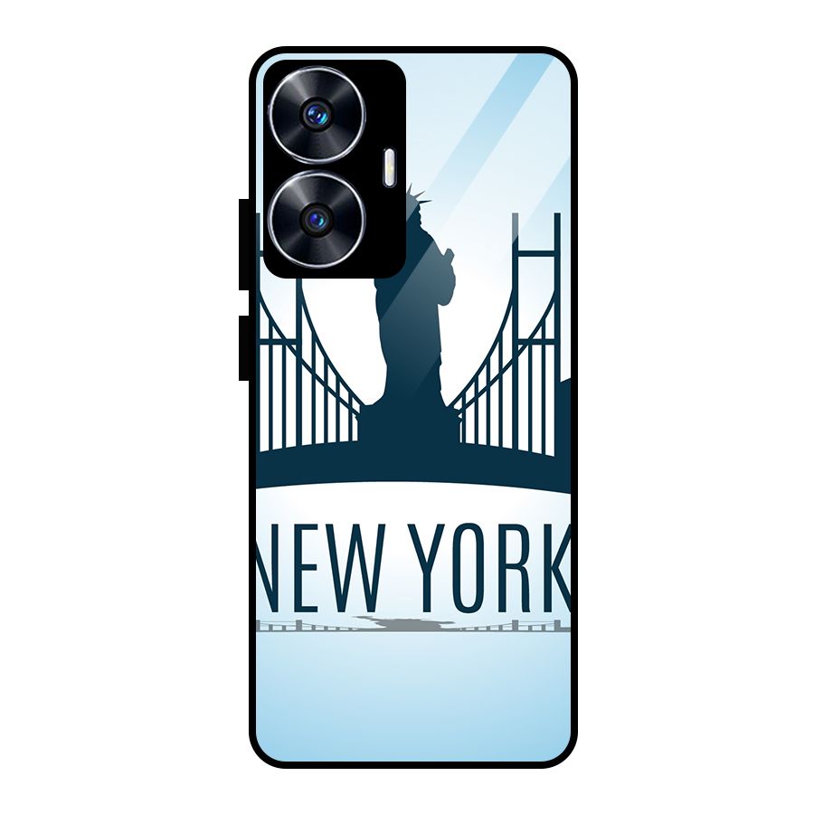 New York Skyline Glass Back Case for realme C55