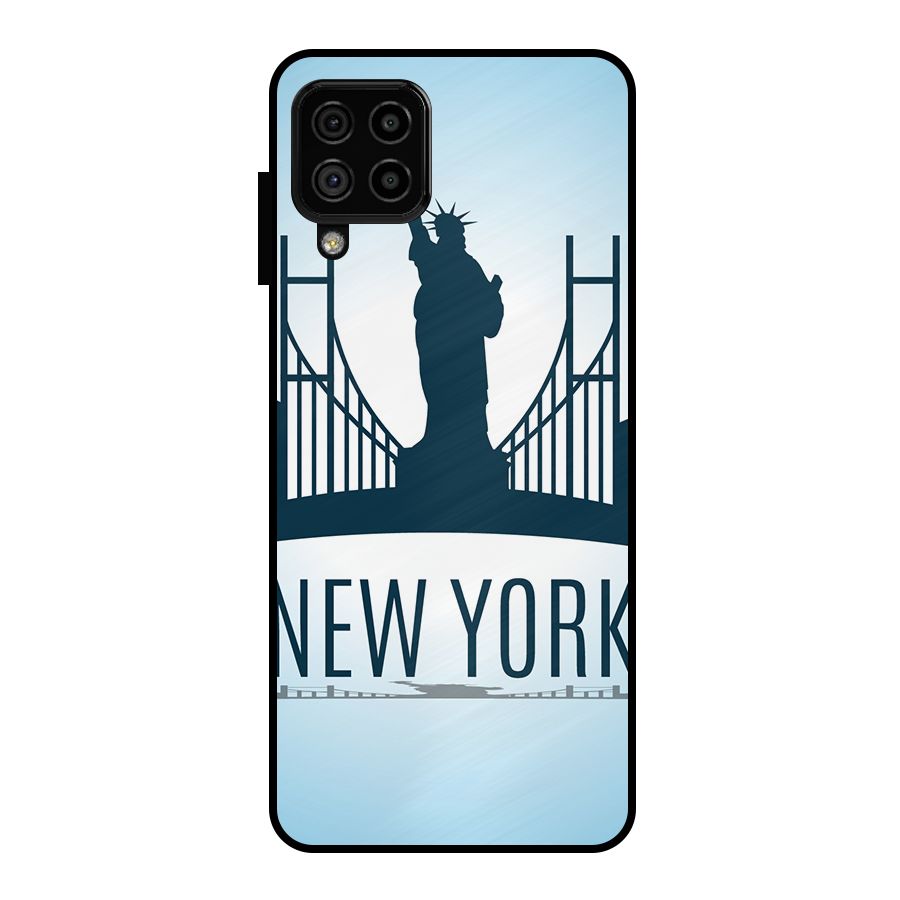 New York Skyline Metal Back Case for Galaxy A22 4G