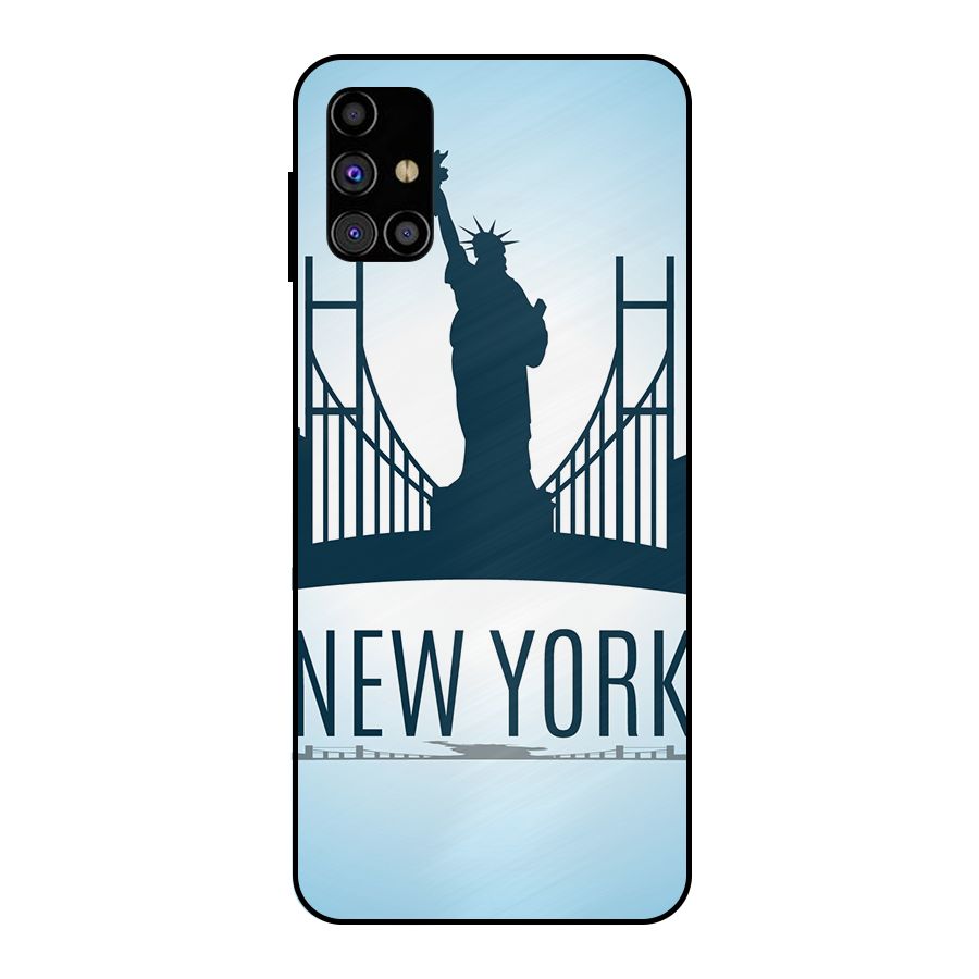 New York Skyline Metal Back Case for Galaxy M31s
