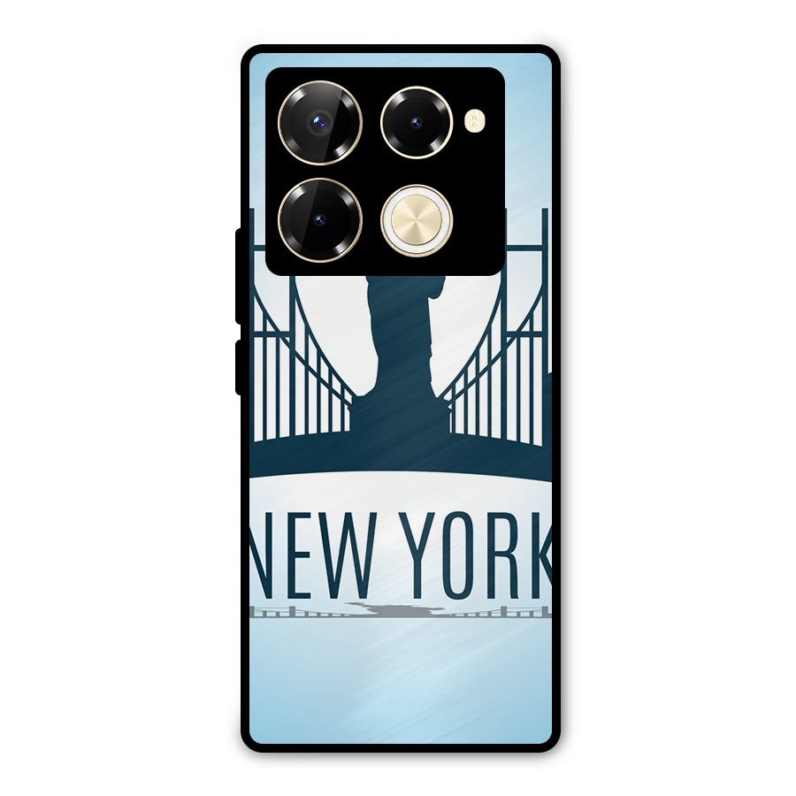 New York Skyline Metal Back Case for Infinix Note 40 Pro