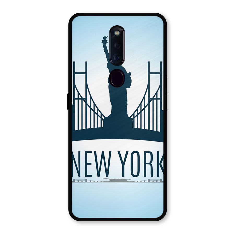 New York Skyline Metal Back Case for Oppo F11 Pro