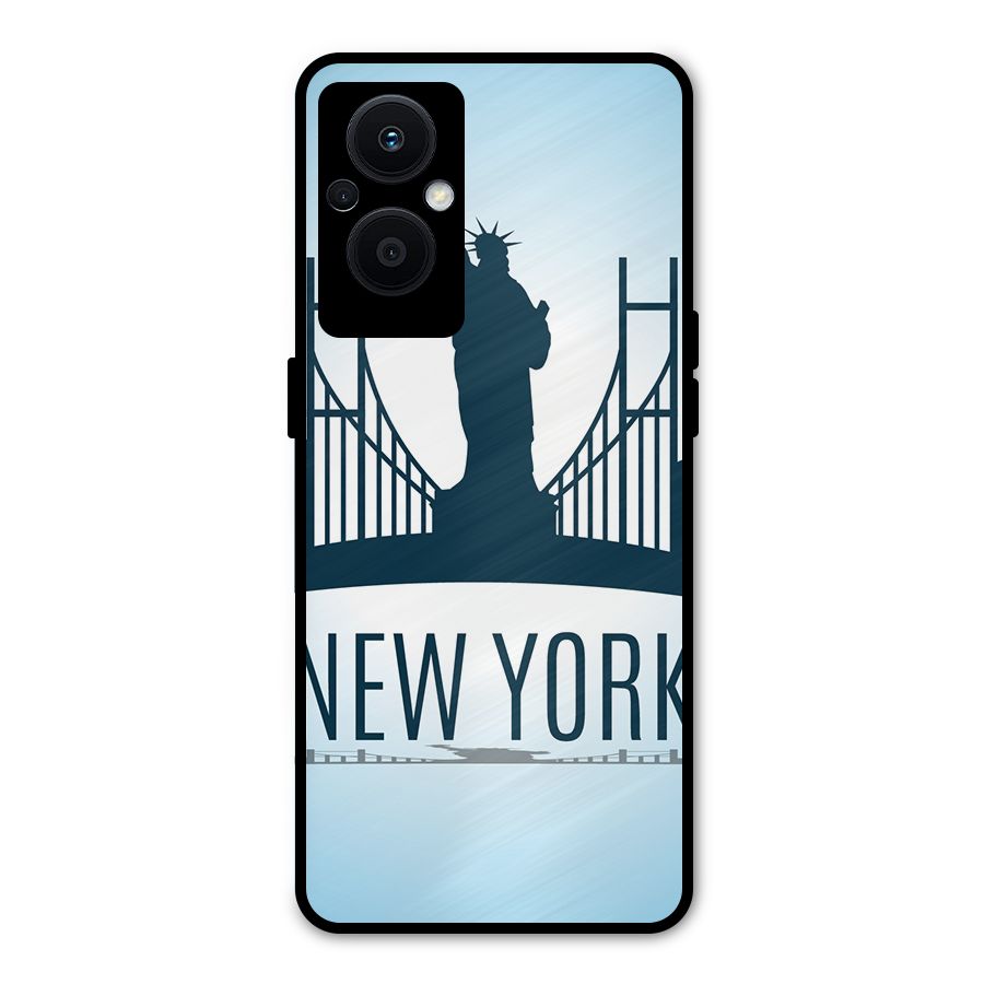 New York Skyline Metal Back Case for Oppo F21s Pro 5G