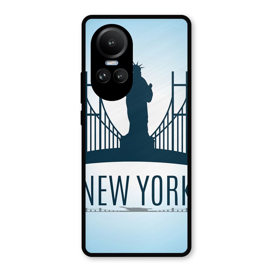 New York Skyline Metal Back Case for Oppo Reno10 Pro