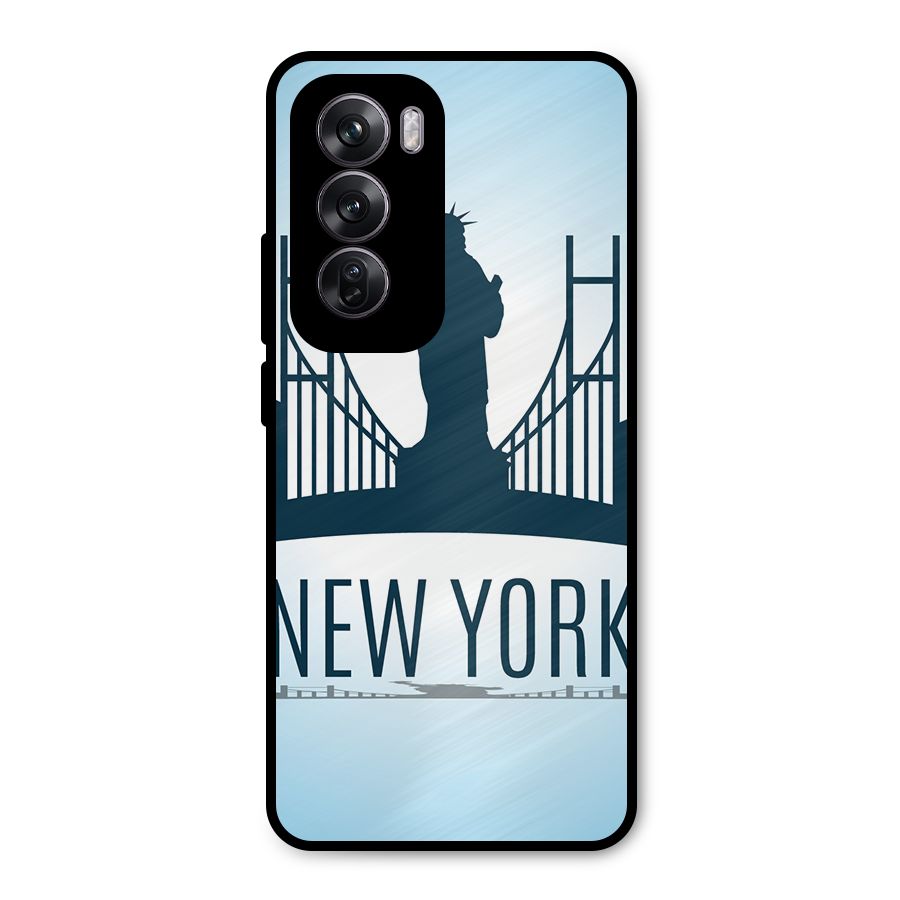 New York Skyline Metal Back Case for Oppo Reno12 Pro