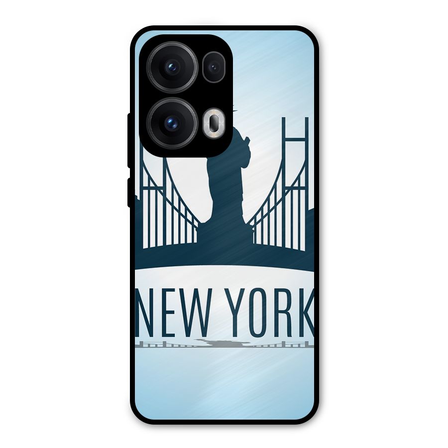 New York Skyline Metal Back Case for Oppo Reno13 Pro