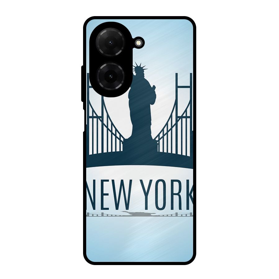 New York Skyline Metal Back Case for Poco C71