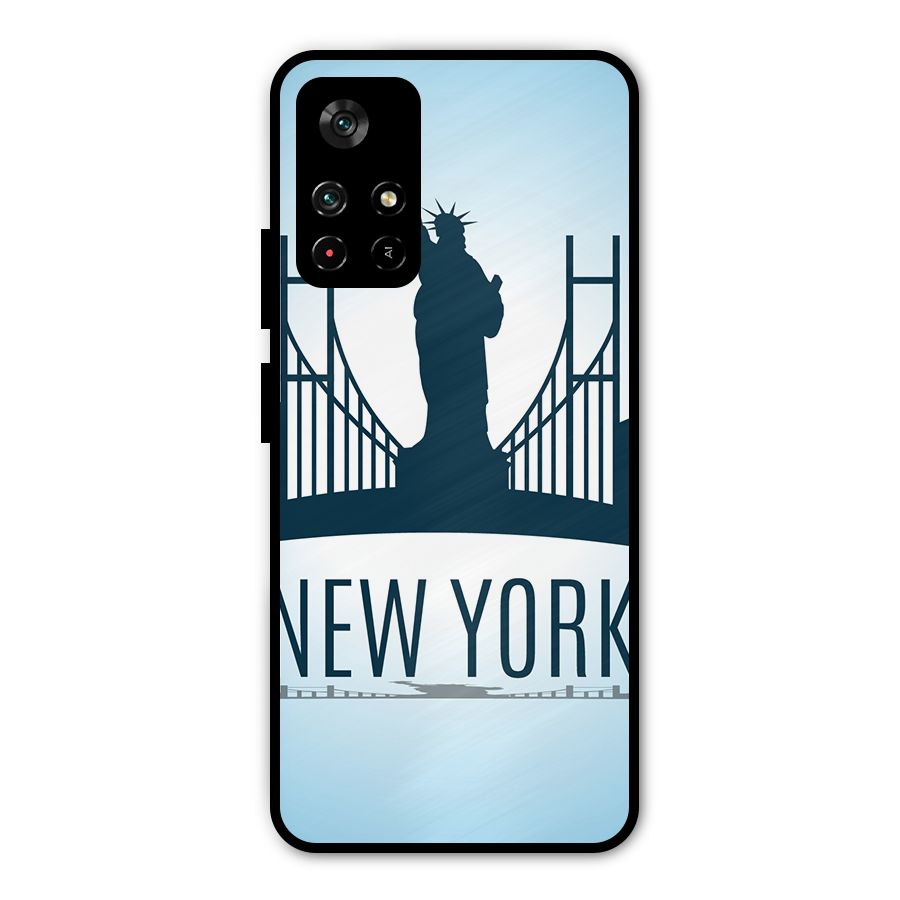 New York Skyline Metal Back Case for Poco M4 Pro 5G
