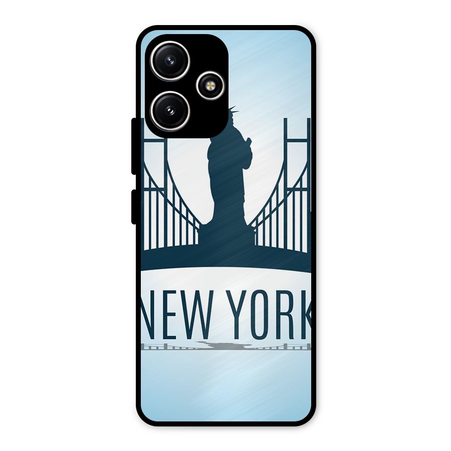 New York Skyline Metal Back Case for Poco M6 Pro