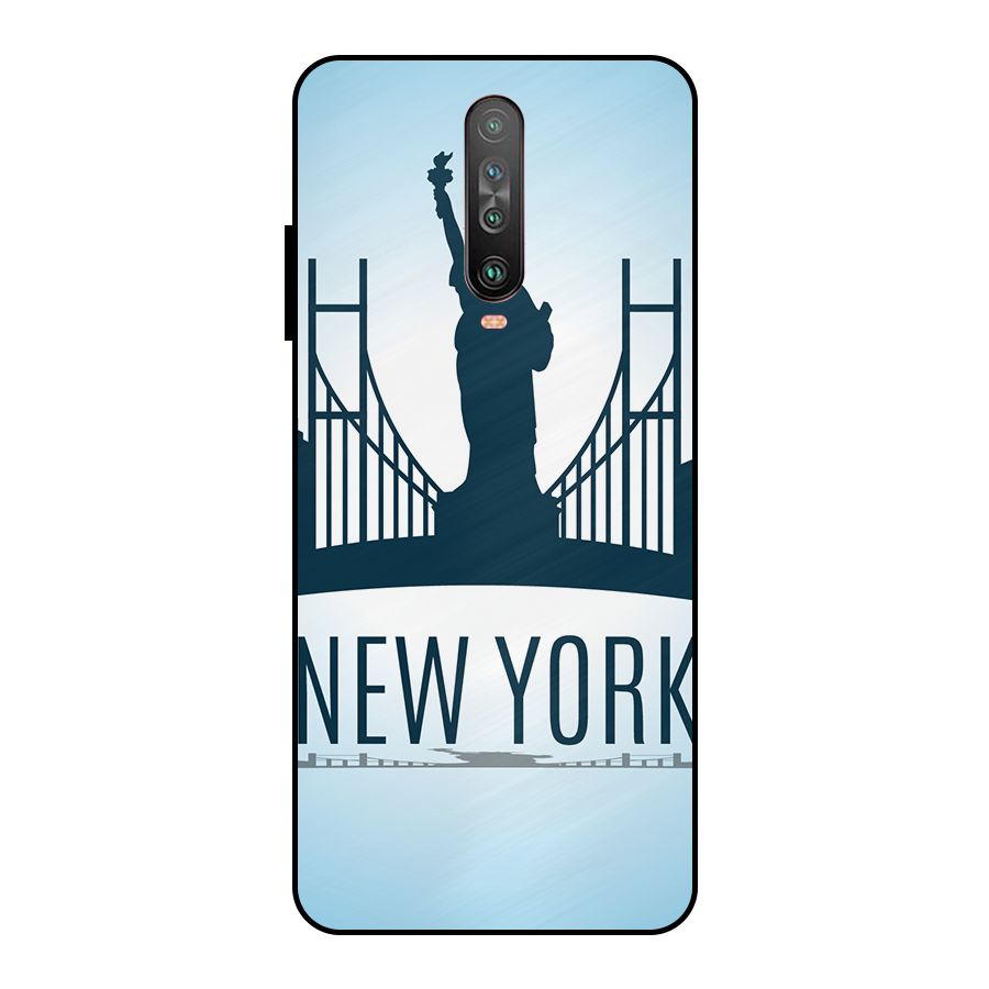 New York Skyline Metal Back Case for Poco X2