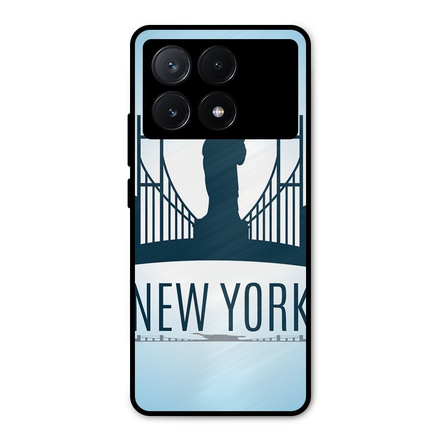 New York Skyline Metal Back Case for Poco X6 Pro