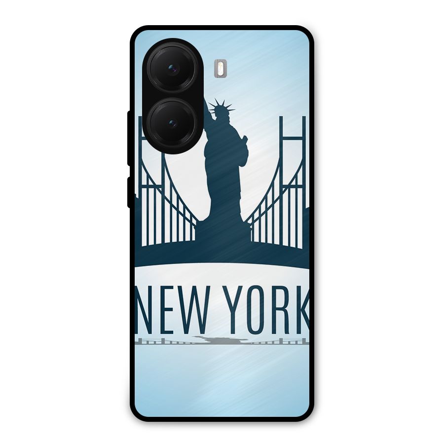New York Skyline Metal Back Case for Poco X7 Pro