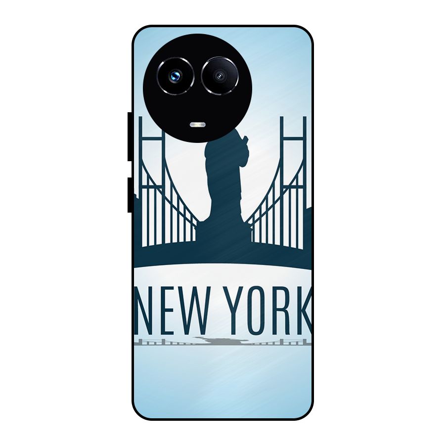 New York Skyline Metal Back Case for Realme 11X