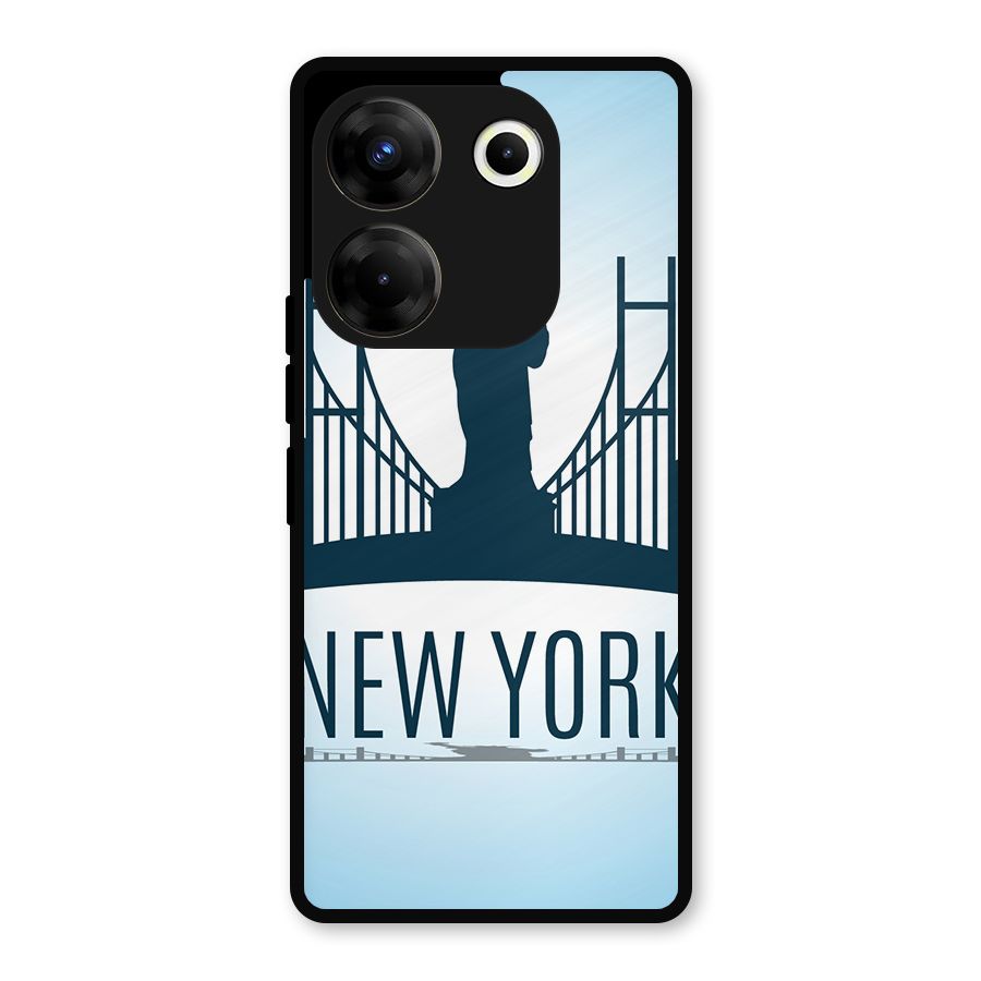 New York Skyline Metal Back Case for Tecno Camon 20