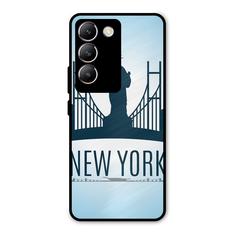 New York Skyline Metal Back Case for Vivo T3 5G