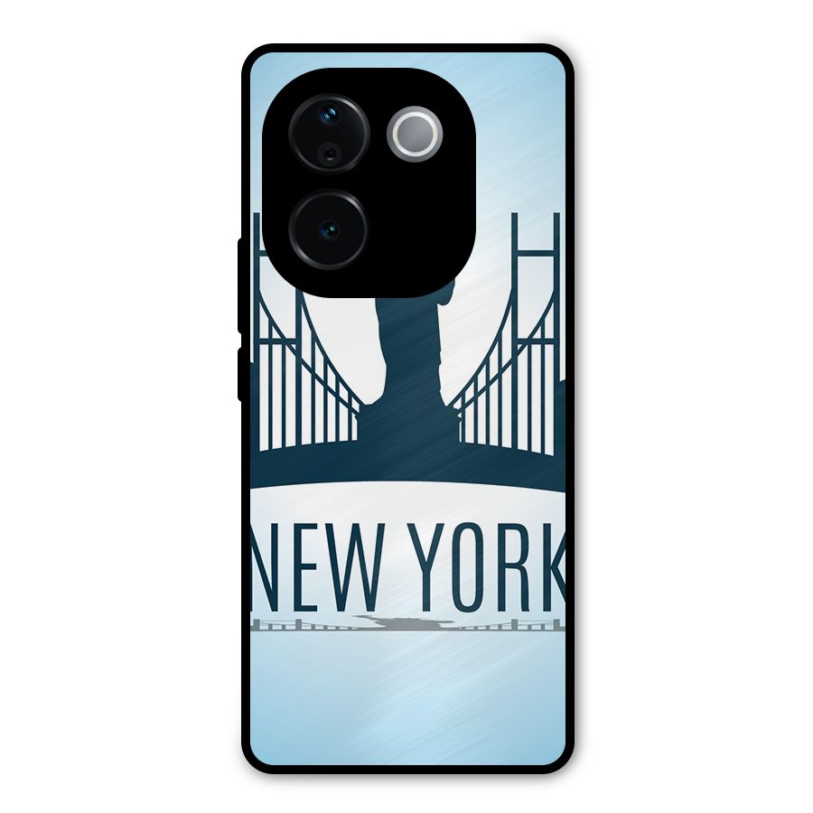 New York Skyline Metal Back Case for Vivo T3 Pro