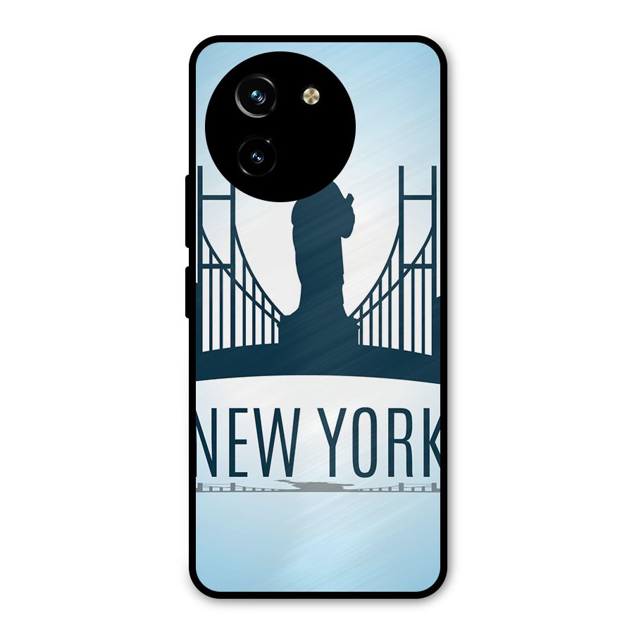 New York Skyline Metal Back Case for Vivo T3x