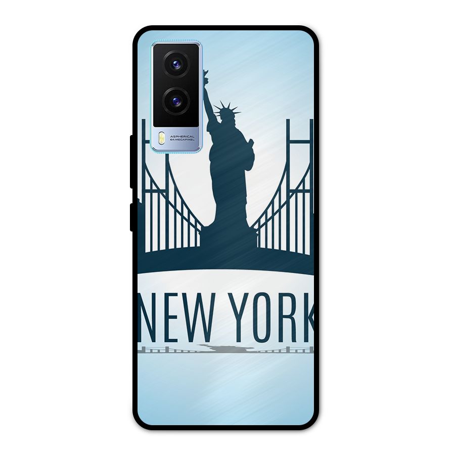 New York Skyline Metal Back Case for Vivo V21e 5G