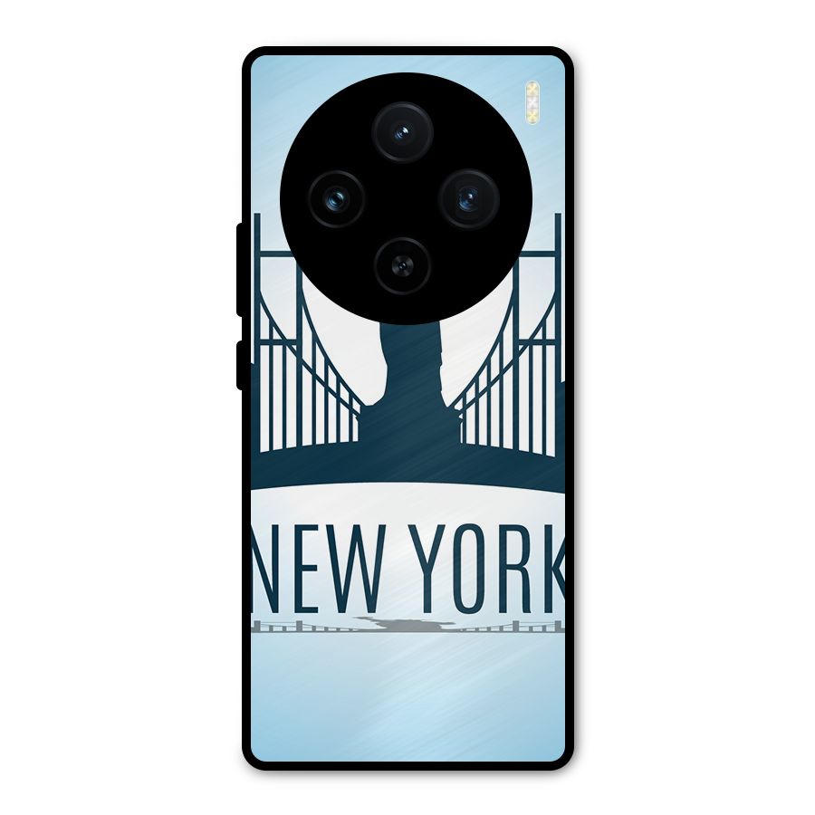 New York Skyline Metal Back Case for Vivo X100
