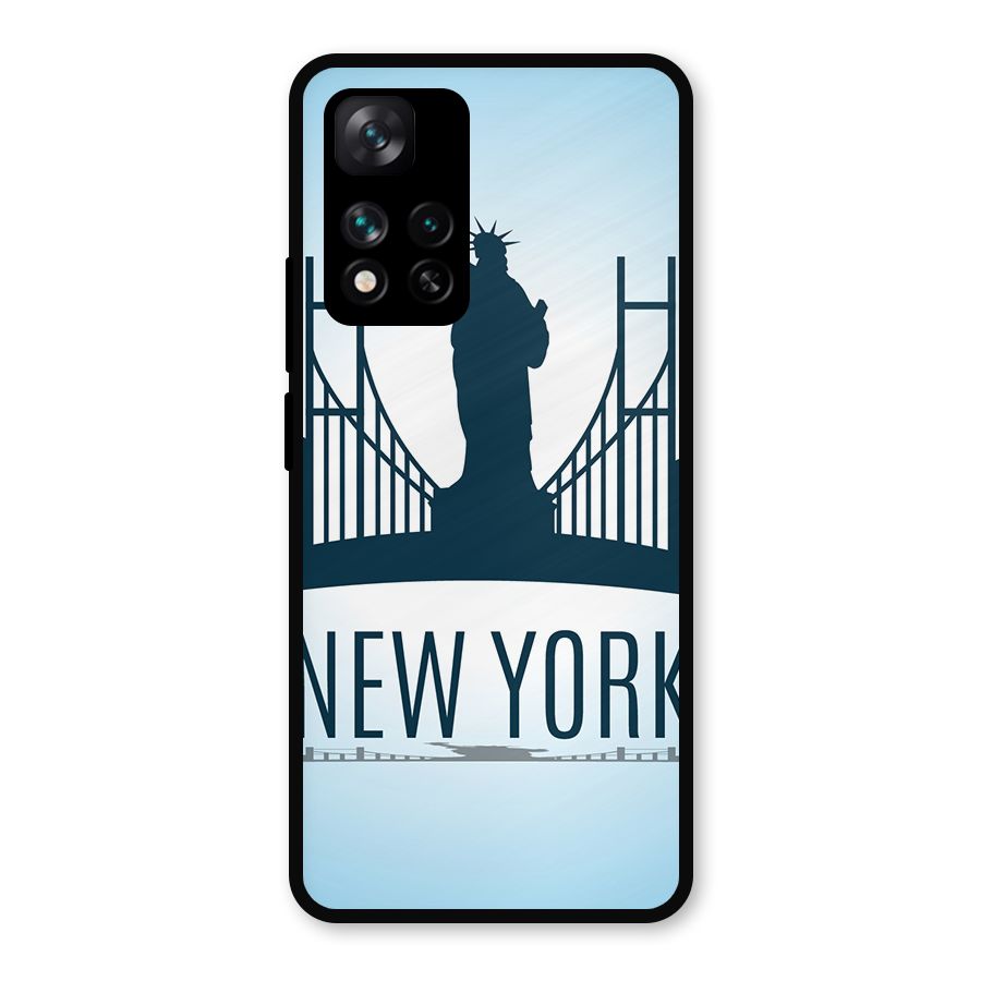 New York Skyline Metal Back Case for Xiaomi 11i Hypercharge 5G