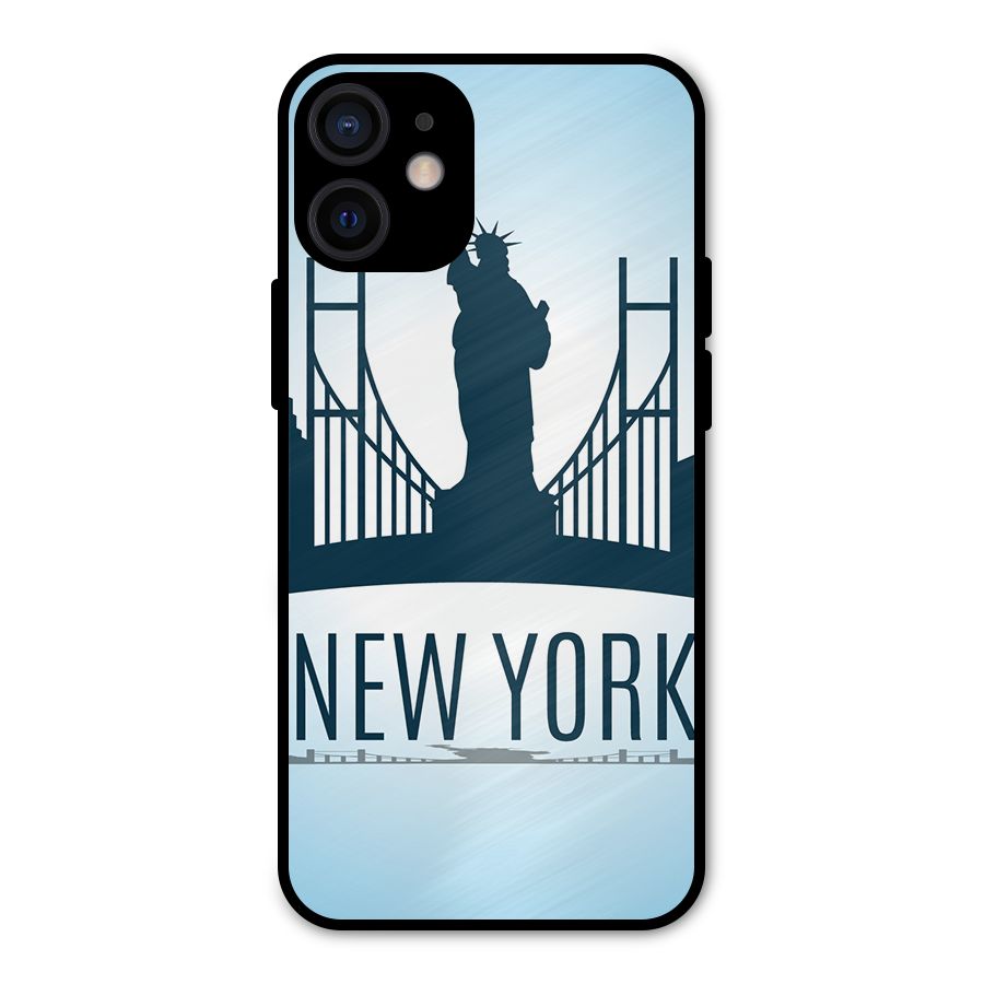 New York Skyline Metal Back Case for iPhone 12 Mini