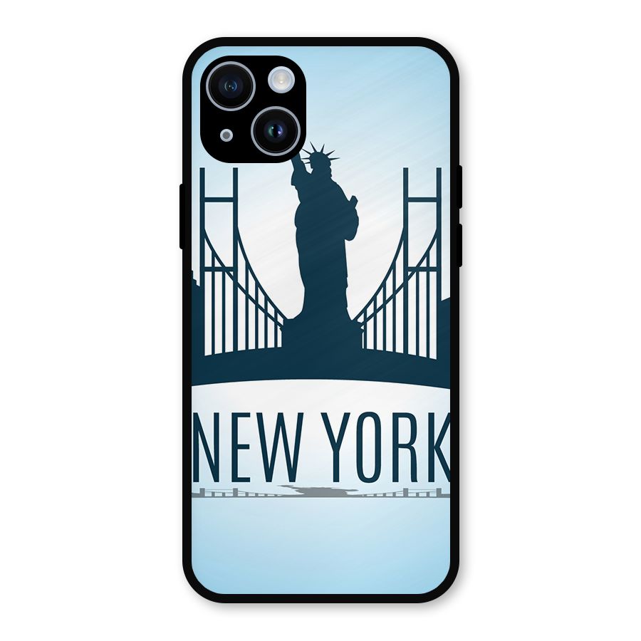 New York Skyline Metal Back Case for iPhone 14