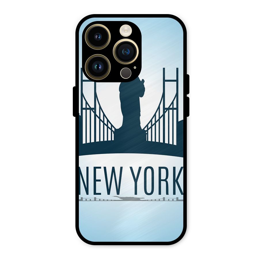 New York Skyline Metal Back Case for iPhone 14 Pro