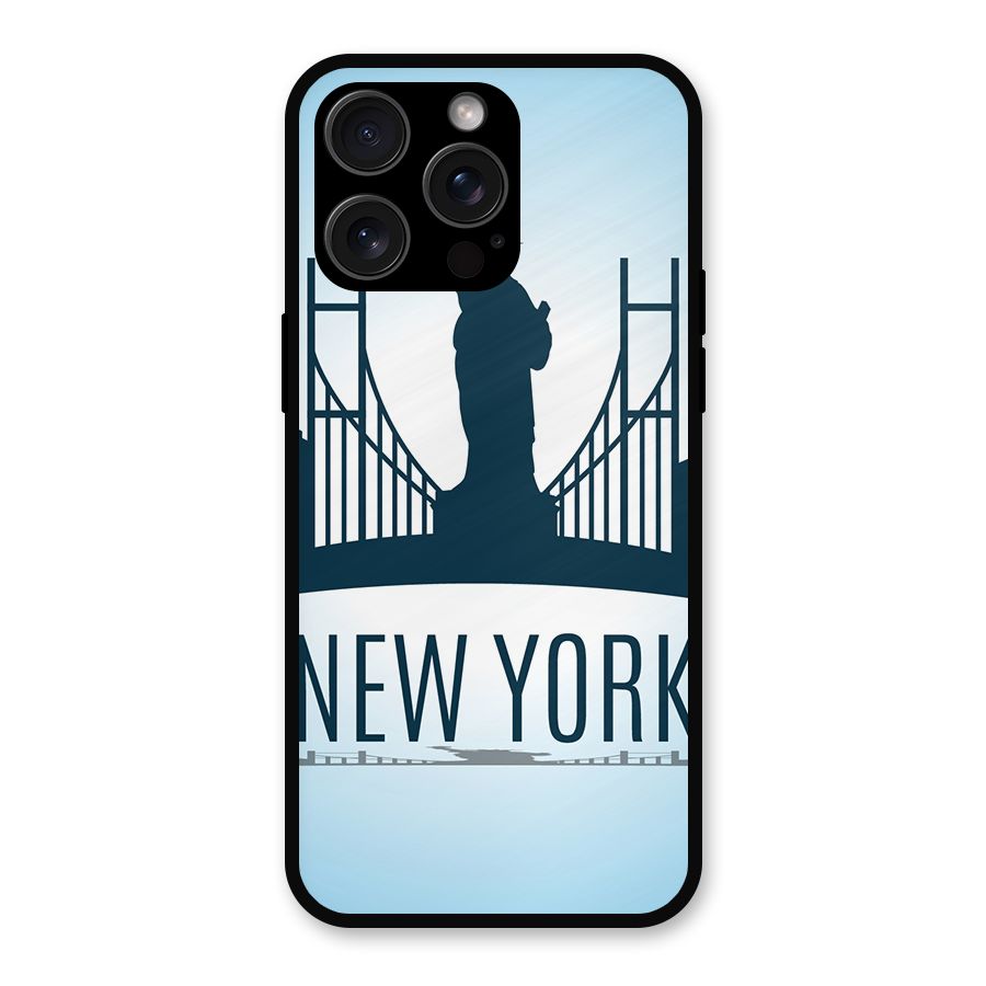 New York Skyline Metal Back Case for iPhone 15 Pro Max