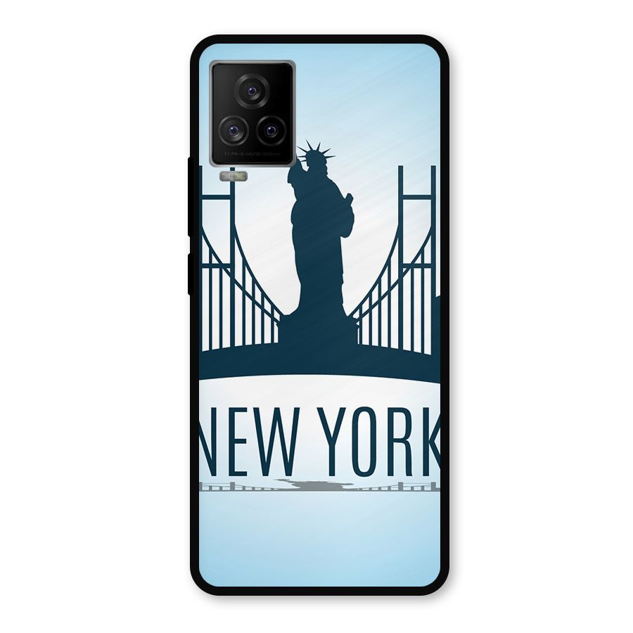 New York Skyline Metal Back Case for iQOO 7 Legend 5G