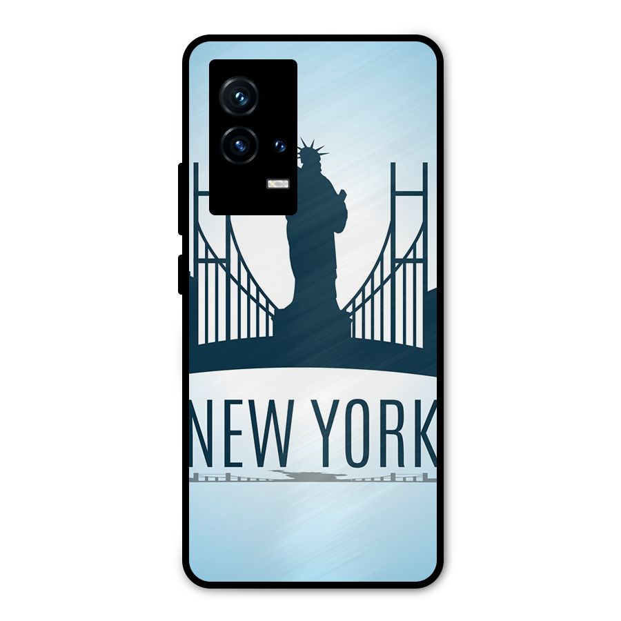 New York Skyline Metal Back Case for iQOO 9 5G