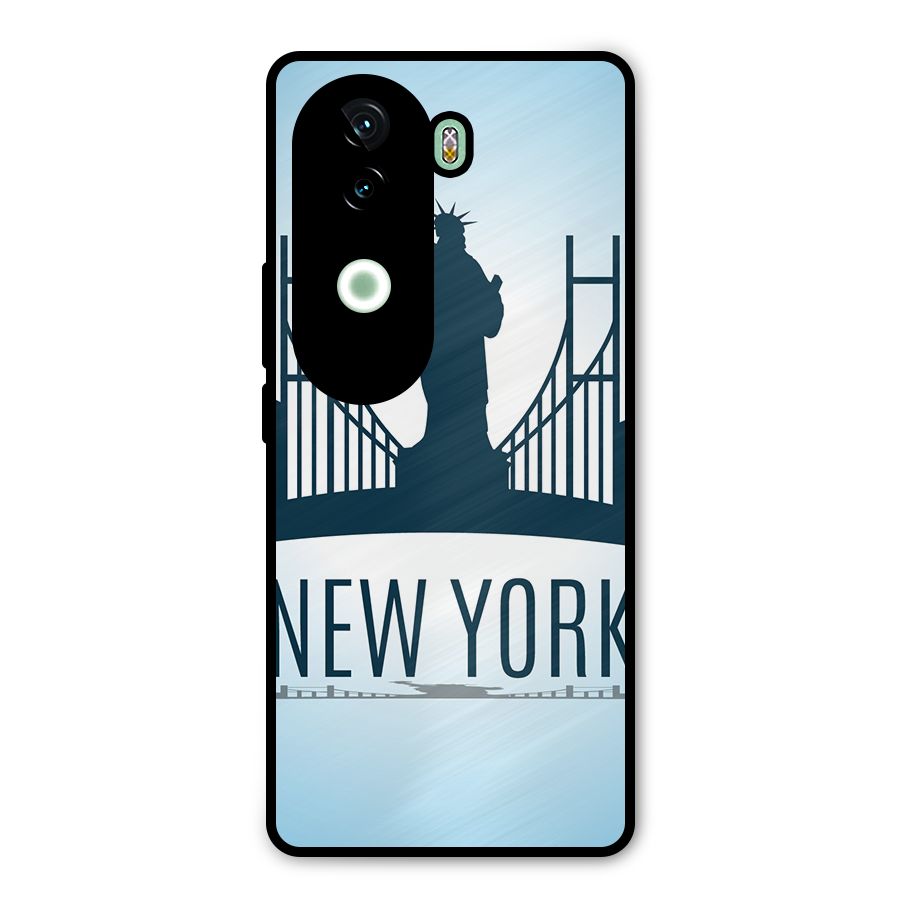 New York Skyline Metal Back Case for iQOO Z9s