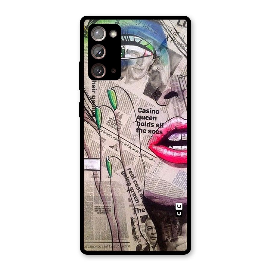 Newspaper Girl Art Glass Back Case for Galaxy Note 20