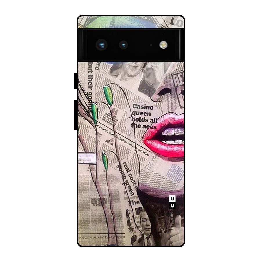 Newspaper Girl Art Glass Back Case for Google Pixel 6