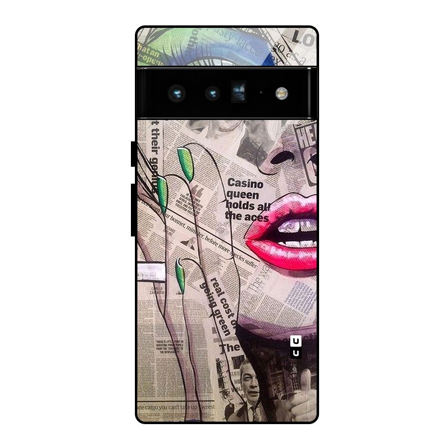 Newspaper Girl Art Glass Back Case for Google Pixel 6 Pro