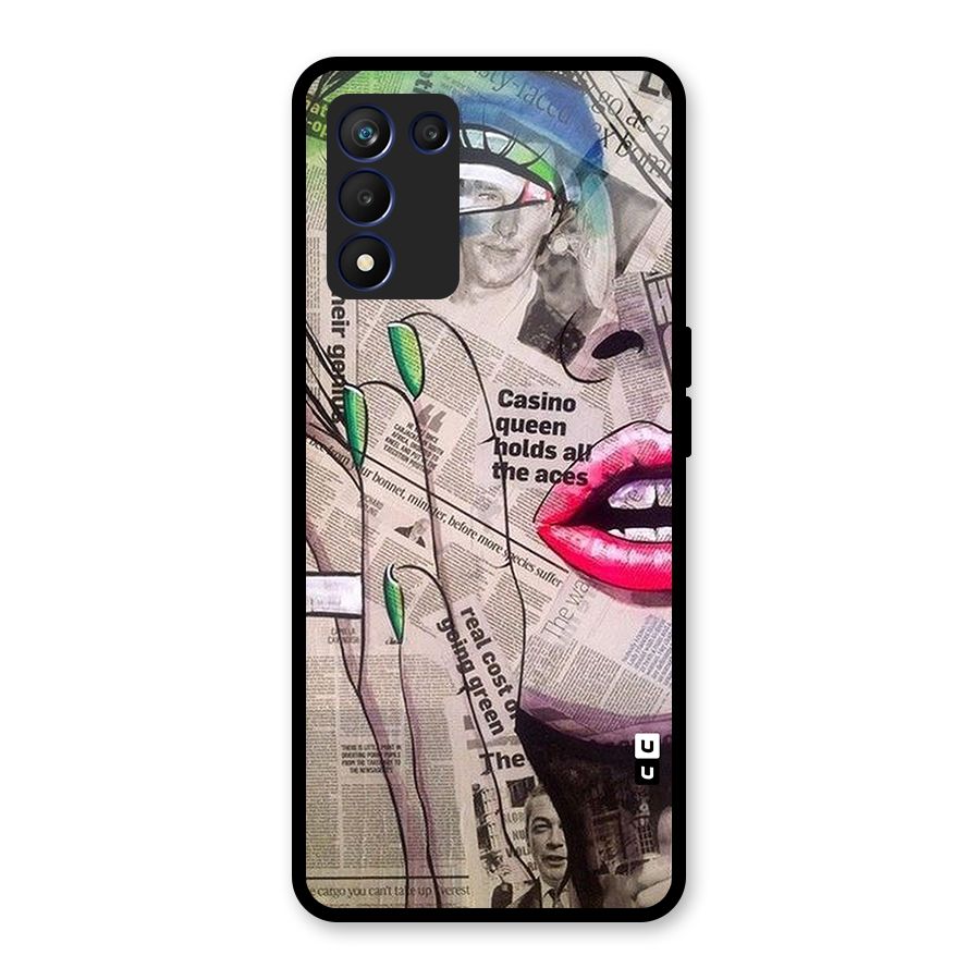Newspaper Girl Art Glass Back Case for Realme 9 5G Speed