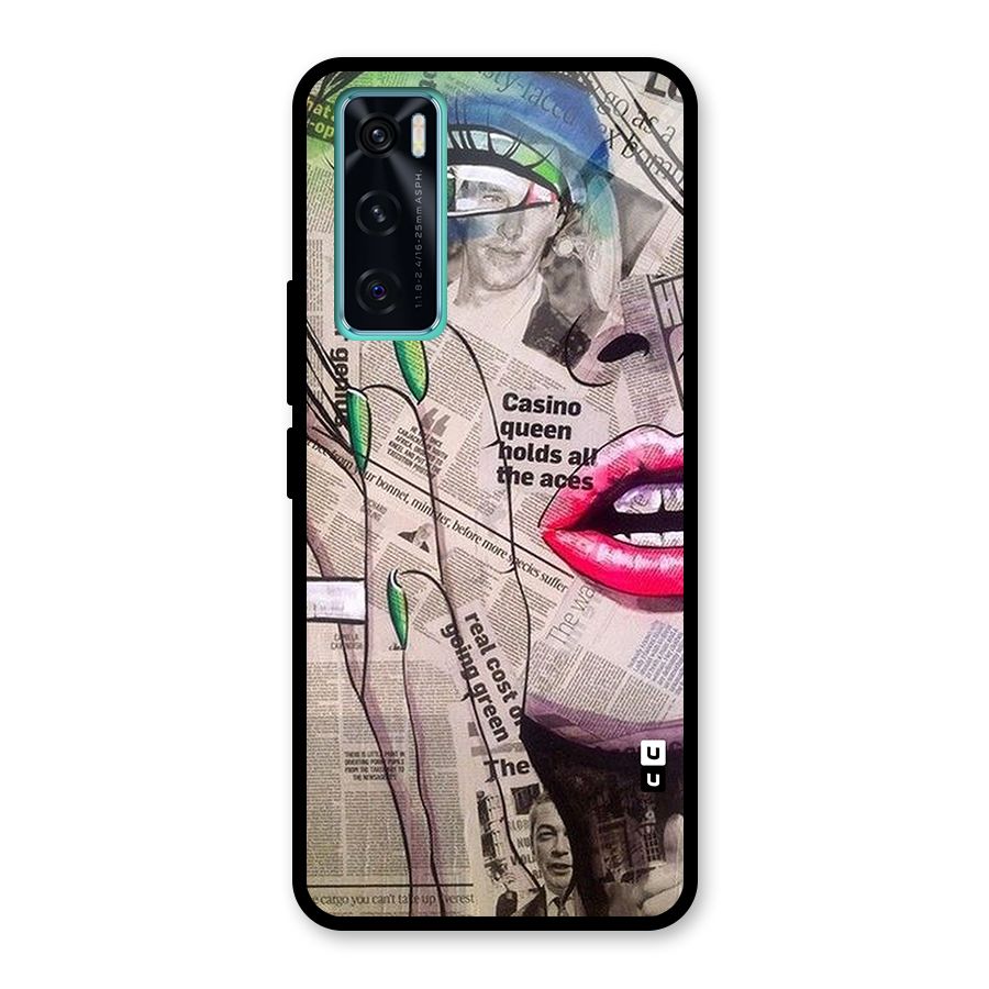 Newspaper Girl Art Glass Back Case for Vivo V20 SE