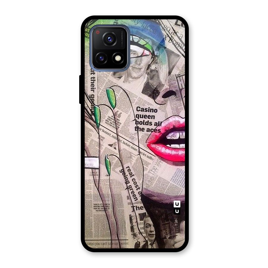 Newspaper Girl Art Glass Back Case for Vivo Y72 5G