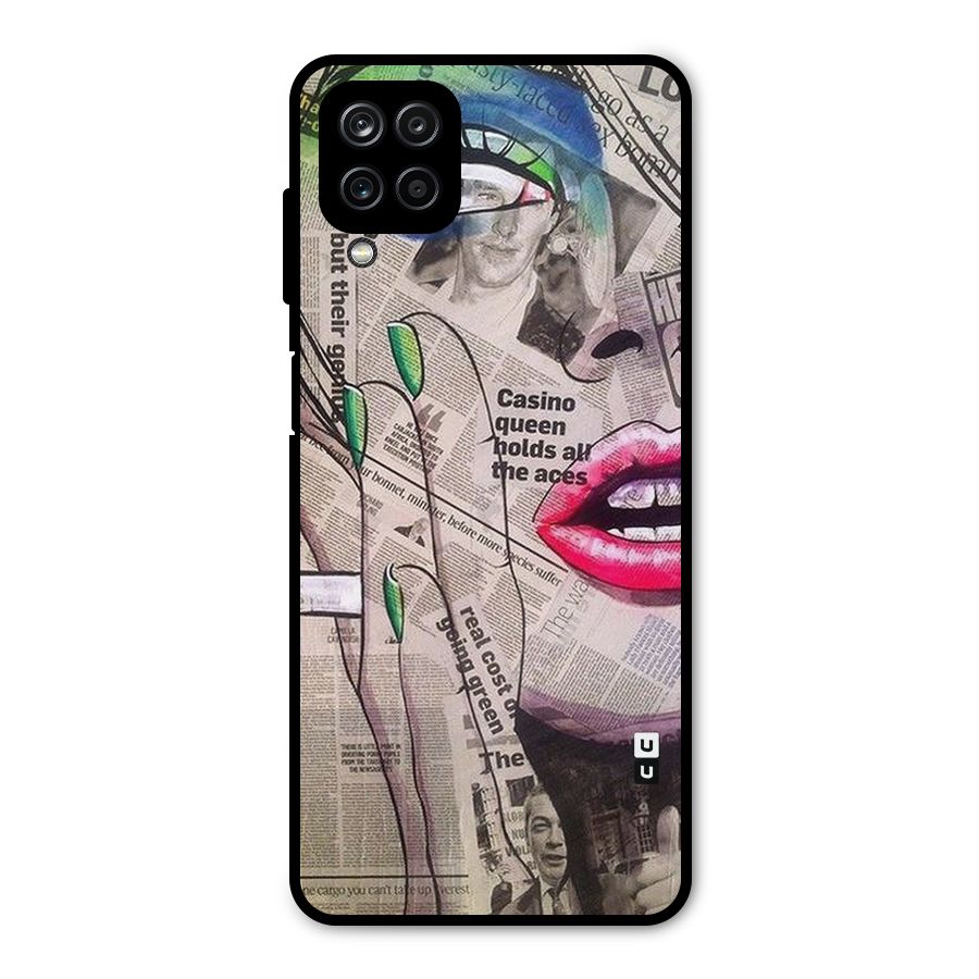 Newspaper Girl Art Metal Back Case for Galaxy A12