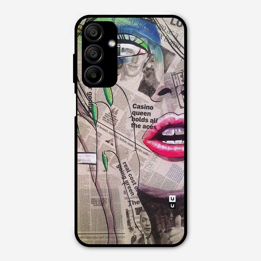 Newspaper Girl Art Metal Back Case for Galaxy A15 5G
