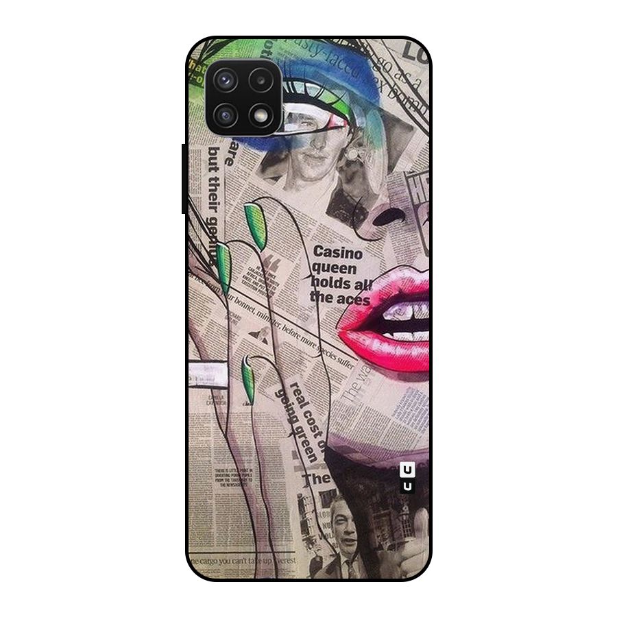 Newspaper Girl Art Metal Back Case for Galaxy A22 5G