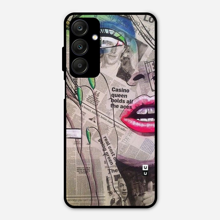 Newspaper Girl Art Metal Back Case for Galaxy A25 5G