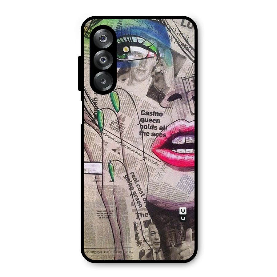 Newspaper Girl Art Metal Back Case for Galaxy A26
