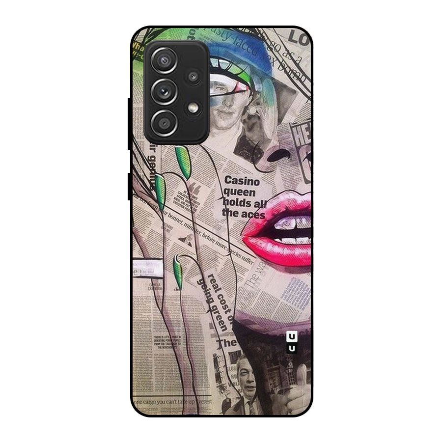 Newspaper Girl Art Metal Back Case for Galaxy A52s 5G