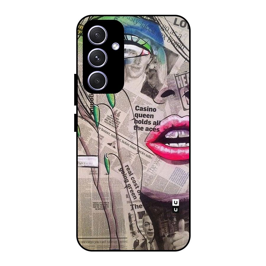 Newspaper Girl Art Metal Back Case for Galaxy A54