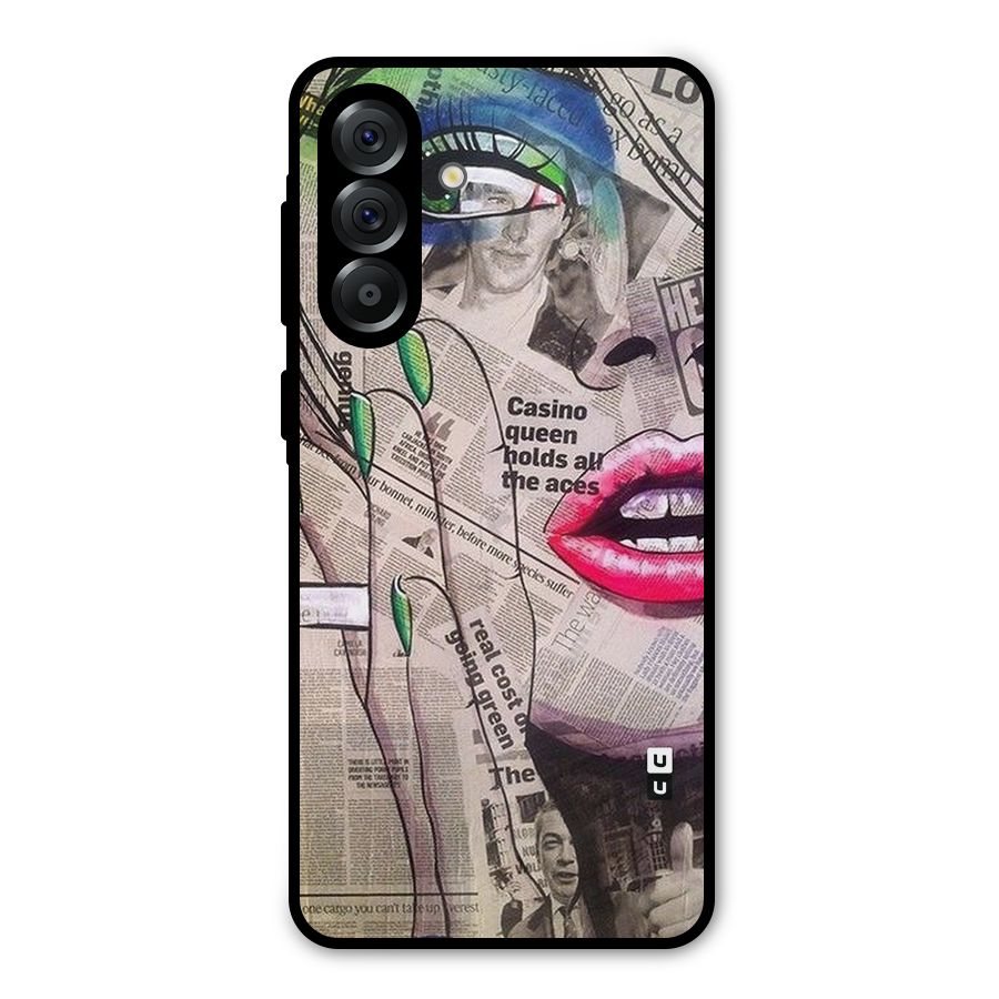 Newspaper Girl Art Metal Back Case for Galaxy A56