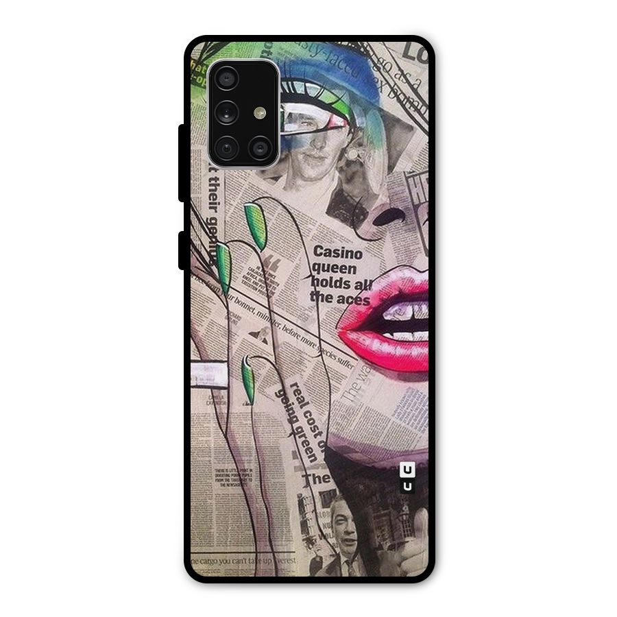 Newspaper Girl Art Metal Back Case for Galaxy A71